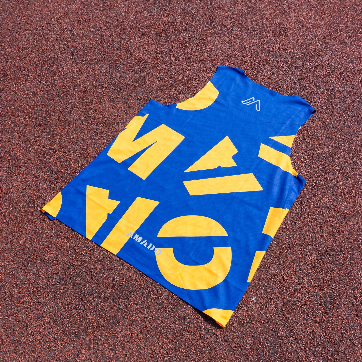 Blue and Yellow Letter Spliced Training Vest